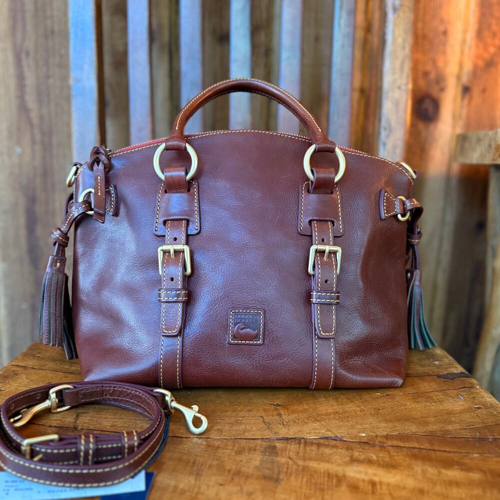 Dooney & Bourke Florentine Bristol Satchel – Chestnut Vacchetta Leather